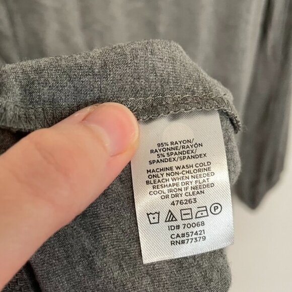 ANN TAYLOR Factory Heather Gray 3/4 Sleeve Puff Sleeve Balloon Sleeve Blouse Top - Picture 8 of 11